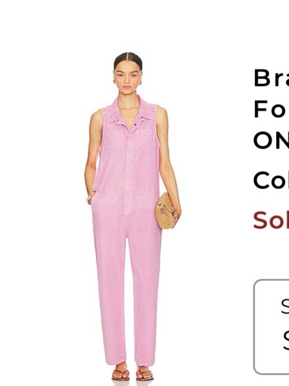 One Teaspoon Sleeveless Pink Jumpsuit